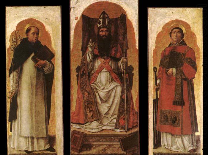 Bartolomeo Vivarini Sts Dominic, Augustin, and Lawrence china oil painting image